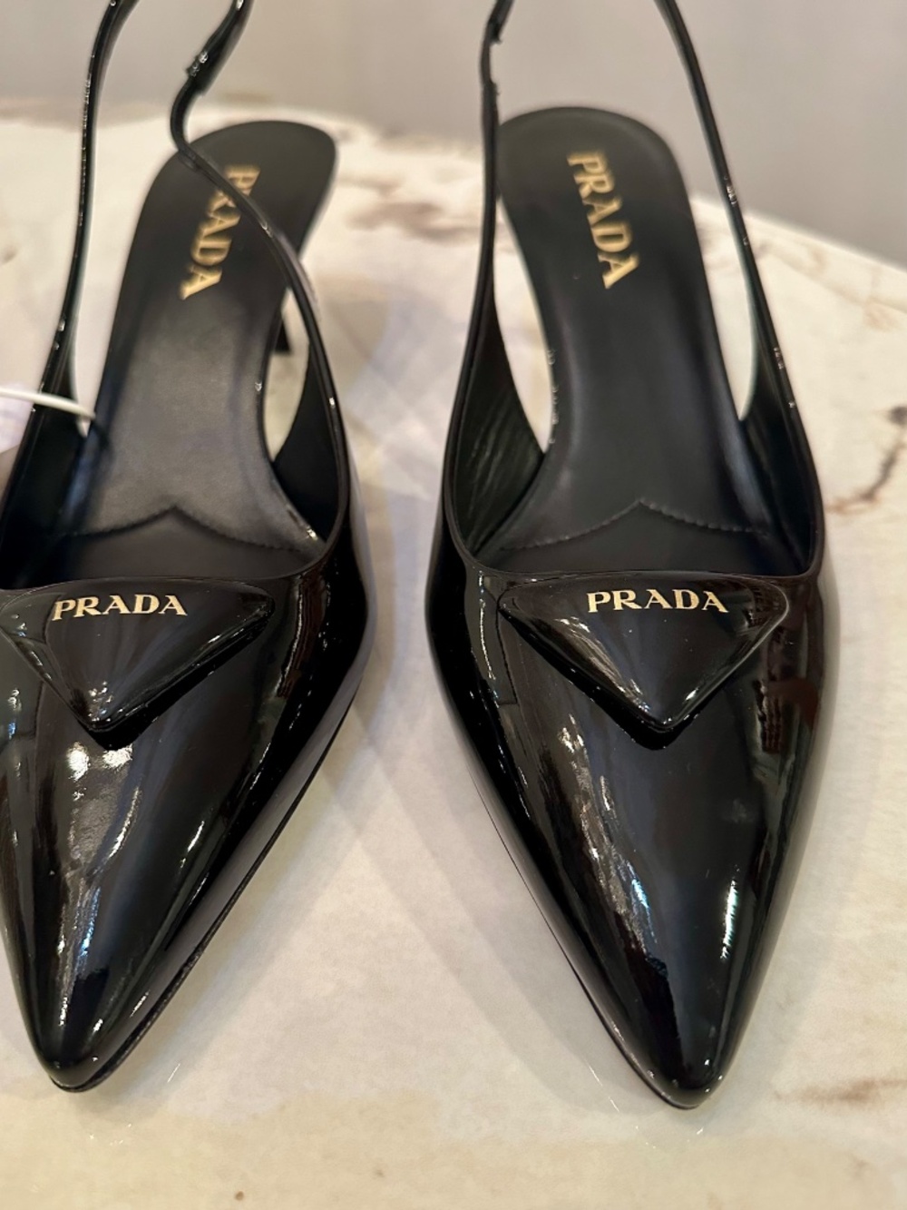Prada Women's Patent Leather Slingback Pumps US 9 #luxury #designer - Picture 3 of 9